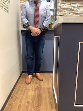 「アイテム（ビジネスシャツ）」を使った、BRICK HOUSE by Tokyo Shirts 大分アミュプラザ店さん（メンズ・169cm）の秋コーディネート