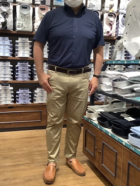 「アイテム（ビジネスシャツ）」を使った、BRICK HOUSE by Tokyo Shirts 大分アミュプラザ店さん（メンズ・169cm）の春コーディネート
