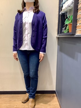 「アイテム（ビジネスシャツ）」を使った、BRICK HOUSE by Tokyo Shirts 大分アミュプラザ店さん（レディース・160cm）の冬コーディネート