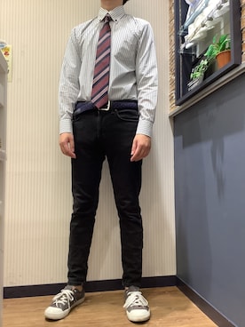 「長袖シャツ」｜BRICK HOUSE by Tokyo Shirts 大分アミュプラザ店さん（メンズ・172cm）の冬コーディネート