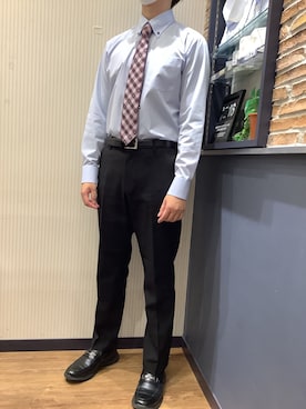 「長袖シャツ」｜BRICK HOUSE by Tokyo Shirts 大分アミュプラザ店さん（メンズ・172cm）の冬コーディネート