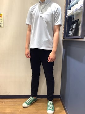 「ビズポロ」｜BRICK HOUSE by Tokyo Shirts 大分アミュプラザ店さん（メンズ・172cm）の夏コーディネート