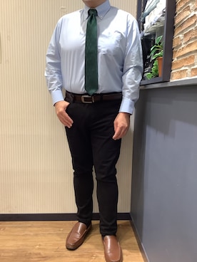 「長袖シャツ」｜BRICK HOUSE by Tokyo Shirts 大分アミュプラザ店さん（メンズ・169cm）の冬コーディネート