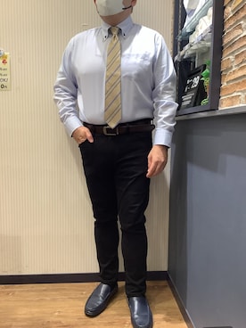 「アイテム（ビジネスシャツ）」を使った、BRICK HOUSE by Tokyo Shirts 大分アミュプラザ店さん（メンズ・169cm）の冬コーディネート