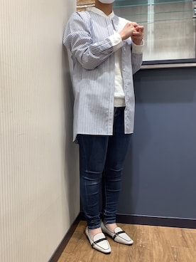 「アイテム（ビジネスシャツ）」を使った、BRICK HOUSE by Tokyo Shirts 大分アミュプラザ店さん（レディース・148cm）の夏コーディネート