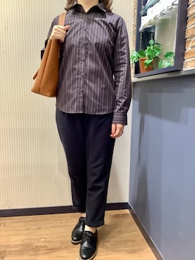 「長袖シャツ」｜BRICK HOUSE by Tokyo Shirts 大分アミュプラザ店さん（レディース・160cm）の秋コーディネート