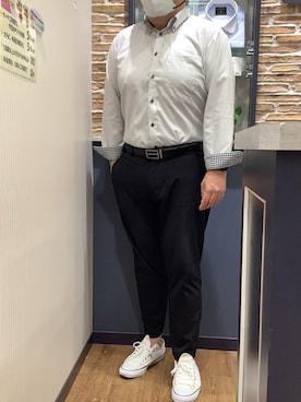「長袖シャツ」｜BRICK HOUSE by Tokyo Shirts 大分アミュプラザ店さん（メンズ・169cm）の秋コーディネート