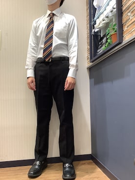 「長袖シャツ」｜BRICK HOUSE by Tokyo Shirts 大分アミュプラザ店さん（メンズ・172cm）の冬コーディネート
