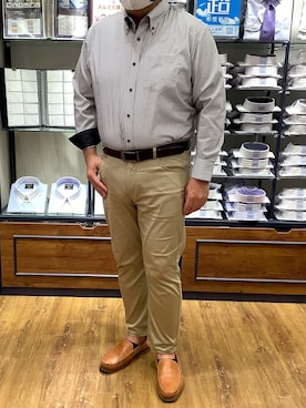 「アイテム（ビジネスシャツ）」を使った、BRICK HOUSE by Tokyo Shirts 大分アミュプラザ店さん（メンズ・169cm）の夏コーディネート