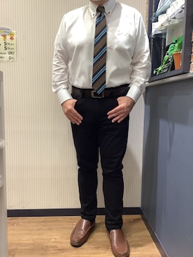 「アイテム（ネクタイ）」を使った、BRICK HOUSE by Tokyo Shirts 大分アミュプラザ店さん（メンズ・169cm）の冬コーディネート