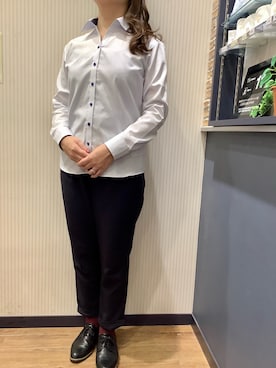 「アイテム（ビジネスシャツ）」を使った、BRICK HOUSE by Tokyo Shirts 大分アミュプラザ店さん（レディース・160cm）の秋コーディネート