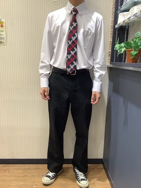 「長袖シャツ」｜BRICK HOUSE by Tokyo Shirts 大分アミュプラザ店さん（メンズ・168cm）の秋コーディネート