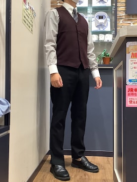 「長袖シャツ」｜BRICK HOUSE by Tokyo Shirts 大分アミュプラザ店さん（メンズ・172cm）の秋コーディネート