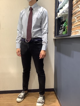 「長袖シャツ」｜BRICK HOUSE by Tokyo Shirts 大分アミュプラザ店さん（メンズ・172cm）の冬コーディネート