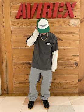 「アイテム（チノパンツ、その他）」を使った、TOMさん（メンズ・161cm）の春コーディネート