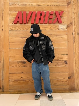 「AVIREX（アヴィレックス）のアイテム（その他アウター）」を使った、TOMさん（メンズ・161cm）の秋コーディネート