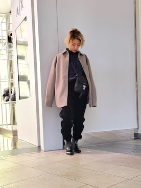 「armaniexchange」｜「アイテム（ブーツ）」を使った、yk_naeさん（レディース・152cm）の冬コーディネート