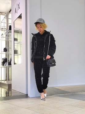 「ARMANI EXCHANGE（アルマーニエクスチェンジ）のアイテム（ダウンジャケット/コート）」を使った、yk_naeさん（レディース・152cm）の冬コーディネート