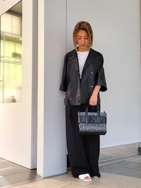 「armaniexchange」｜「アイテム（スラックス）」を使った、yk_naeさん（レディース・153cm）の夏コーディネート