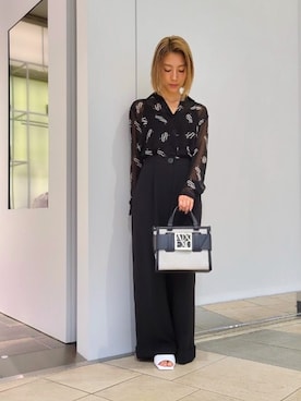 「armaniexchange」｜「アイテム（スラックス）」を使った、yk_naeさん（レディース・153cm）の夏コーディネート