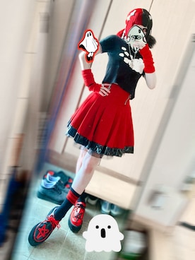 「アイテム（アームカバー）」を使った、都さん（レディース・162cm）の秋コーディネート