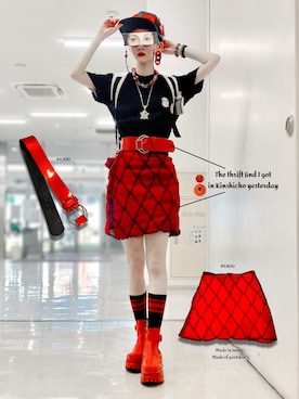 「JINS（ジンズ）のアイテム」を使った、都さん（レディース・162cm）の夏コーディネート