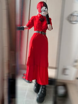「アイテム（マスク）」を使った、都さん（レディース・162cm）の秋コーディネート