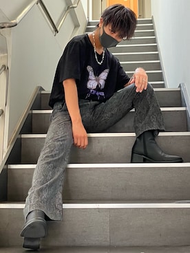 「WEGO（ウィゴー）のアイテム（ブーツ）」を使った、ryoさん（メンズ・170cm）の夏コーディネート