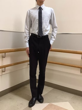 「TOKYO SHIRTS（トウキョウシャツ）のナロータイ（ネクタイ、ブルー系）」を使った、BRICK HOUSE by Tokyo Shirts 秋田イオンモール店さん（レディース・165cm）の春コーディネート