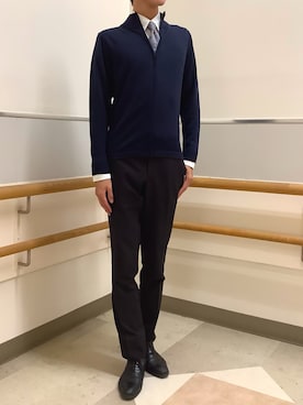 「アイテム（ビジネスシャツ）」を使った、BRICK HOUSE by Tokyo Shirts 秋田イオンモール店さん（メンズ・184cm）の秋コーディネート