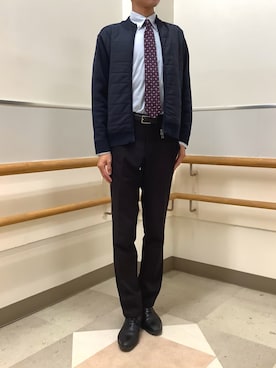 「アイテム（ビジネスシャツ）」を使った、BRICK HOUSE by Tokyo Shirts 秋田イオンモール店さん（メンズ・184cm）の秋コーディネート