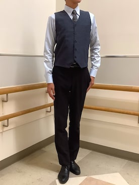 「アイテム（ビジネスシャツ）」を使った、BRICK HOUSE by Tokyo Shirts 秋田イオンモール店さん（メンズ・184cm）の秋コーディネート