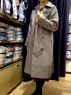 「ビジネススタイル」｜「アイテム（トレンチコート）」を使った、BRICK HOUSE by Tokyo Shirts 秋田イオンモール店さん（レディース・165cm）の冬コーディネート