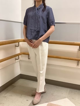 「ボウタイブラウス」｜BRICK HOUSE by Tokyo Shirts 秋田イオンモール店さん（レディース・165cm）の夏コーディネート