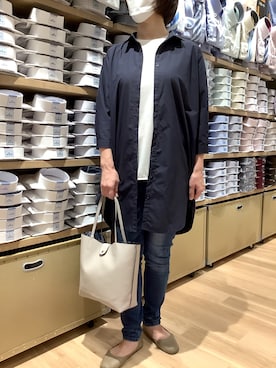 「BRICK HOUSE by TOKYO SHIRT」｜「アイテム（シャツワンピース）」を使った、BRICK HOUSE by Tokyo Shirts 秋田イオンモール店さん（レディース・168cm）の夏コーディネート