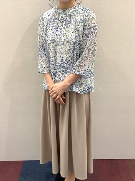 「花柄プリント」｜BRICK HOUSE by Tokyo Shirts 秋田イオンモール店さん（レディース・165cm）の春コーディネート