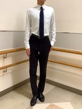 「アイテム（ビジネスシャツ）」を使った、BRICK HOUSE by Tokyo Shirts 秋田イオンモール店さん（メンズ・184cm）の冬コーディネート