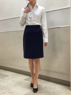 「きれいめコーディネート」｜BRICK HOUSE by Tokyo Shirts 秋田イオンモール店さん（レディース・166cm）の冬コーディネート