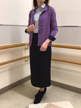 「アイテム（ビジネスシャツ）」を使った、BRICK HOUSE by Tokyo Shirts 秋田イオンモール店さん（レディース・165cm）の冬コーディネート