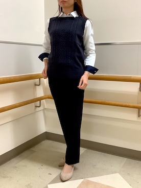 「アイテム（ビジネスシャツ）」を使った、BRICK HOUSE by Tokyo Shirts 秋田イオンモール店さん（レディース・165cm）の秋コーディネート