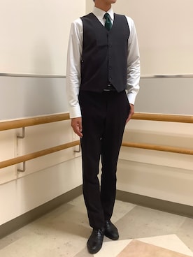 「アイテム（ビジネスシャツ）」を使った、BRICK HOUSE by Tokyo Shirts 秋田イオンモール店さん（メンズ・184cm）の秋コーディネート