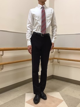 「アイテム（ビジネスシャツ）」を使った、BRICK HOUSE by Tokyo Shirts 秋田イオンモール店さん（メンズ・184cm）の秋コーディネート