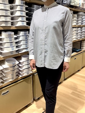 「綿麻シャツ」｜BRICK HOUSE by Tokyo Shirts 秋田イオンモール店さん（レディース・168cm）の夏コーディネート