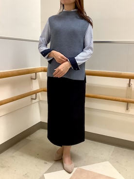 「アイテム（ビジネスシャツ）」を使った、BRICK HOUSE by Tokyo Shirts 秋田イオンモール店さん（レディース・165cm）の秋コーディネート
