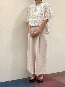 「スタンドブラウス」｜BRICK HOUSE by Tokyo Shirts 秋田イオンモール店さん（レディース・162cm）の夏コーディネート