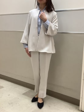 「オケージョン」｜「アイテム（ノーカラージャケット）」を使った、BRICK HOUSE by Tokyo Shirts 秋田イオンモール店さん（レディース・165cm）の冬コーディネート