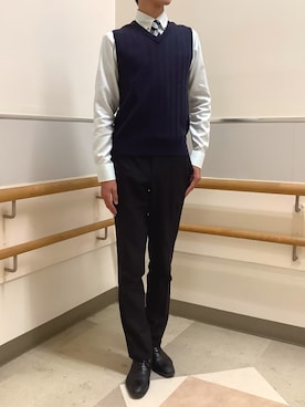 「アイテム（ベスト）」を使った、BRICK HOUSE by Tokyo Shirts 秋田イオンモール店さん（メンズ・184cm）の秋コーディネート