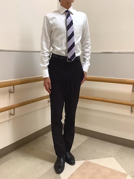 「アイテム（ビジネスシャツ）」を使った、BRICK HOUSE by Tokyo Shirts 秋田イオンモール店さん（メンズ・184cm）の秋コーディネート