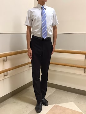 「アイテム（ビジネスシャツ）」を使った、BRICK HOUSE by Tokyo Shirts 秋田イオンモール店さん（メンズ・184cm）の夏コーディネート