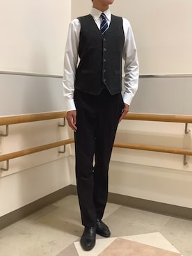 「アイテム（ビジネスシャツ）」を使った、BRICK HOUSE by Tokyo Shirts 秋田イオンモール店さん（メンズ・184cm）の秋コーディネート